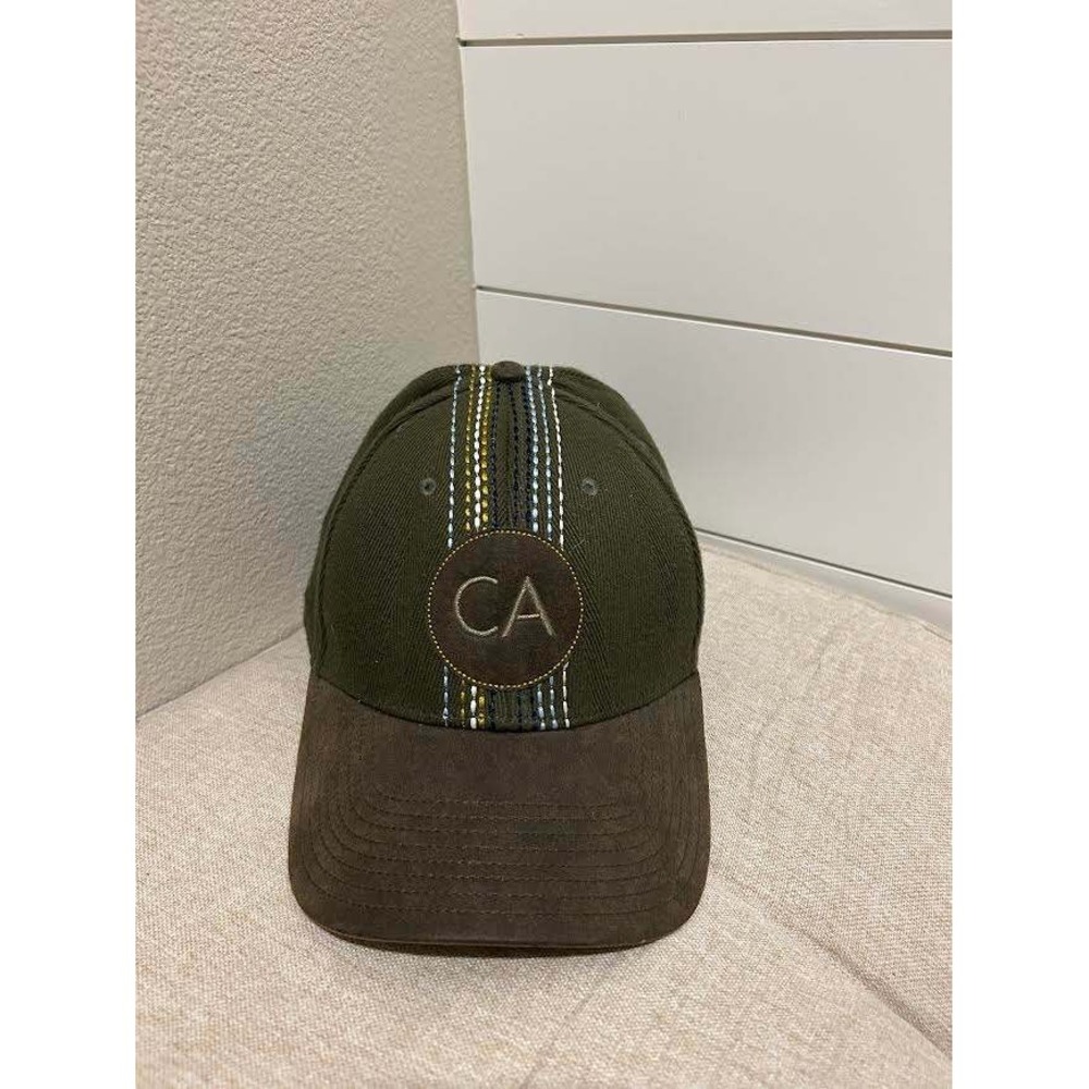 The Game California CA Baseball Cap Green Brown Embroidered Stripe Hat